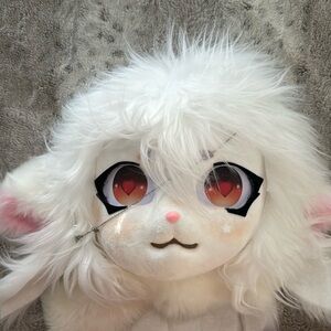 Sheep kig mask white fluffy lamb furry therian
